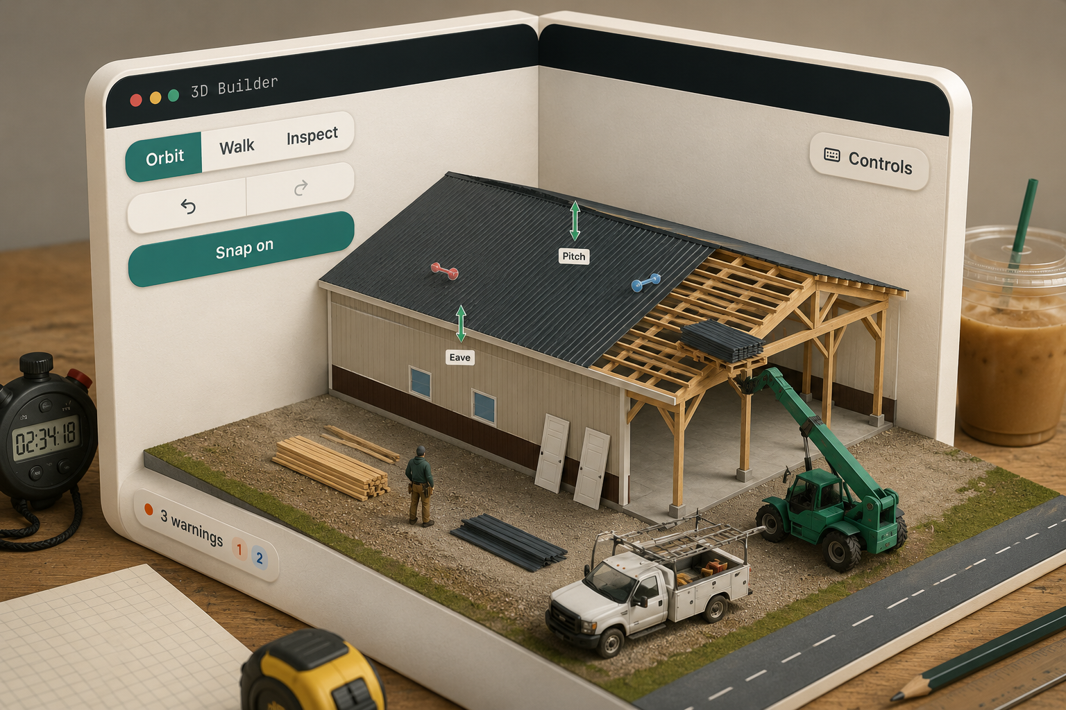 A 40x60 post-frame shop with a lean-to being drawn and resized — the real job to test post frame building software on